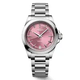 Longines Conquest L3.430.4.99.6, 34 mm stainless steel case, pink dial