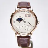 Pre-owned A. Lange & Söhne Grand Lange 1 Moon Phase 139.032, 41 mm 18k rose gold case, silver dial