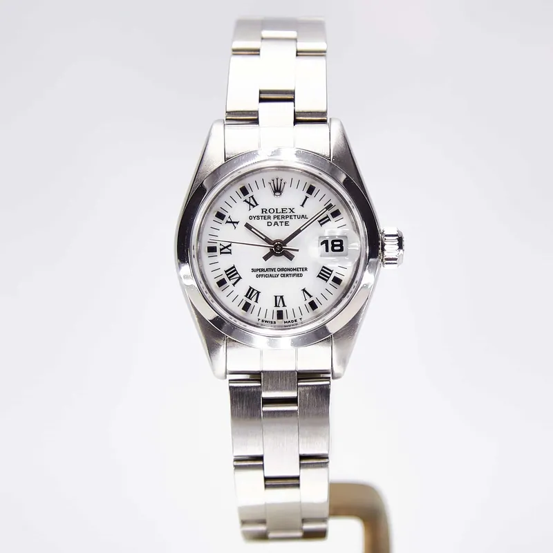 Pre-owned Rolex Lady Date 69160, 26 mm stainless steel case, white dial