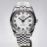Pre-owned Rolex Datejust 41 126334, 41 mm stainless steel case, white dial