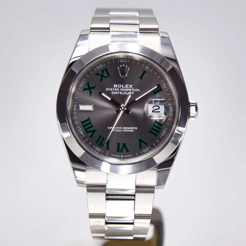 Pre-owned Rolex Datejust 41 126300, 41 mm stainless steel case, gray dial