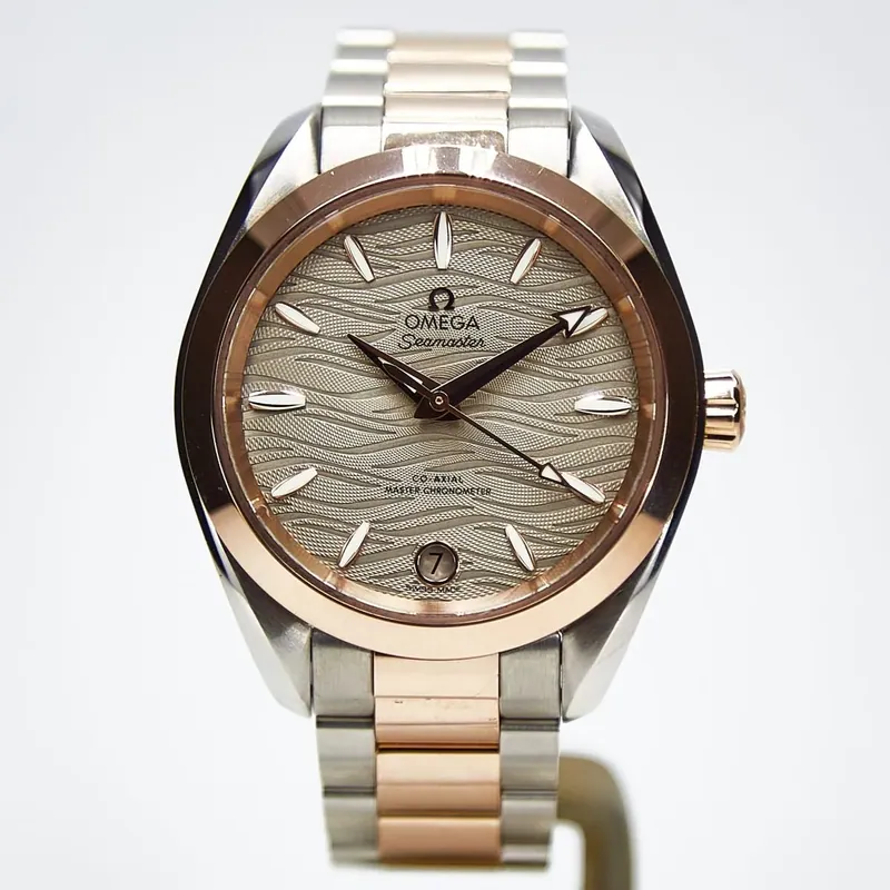 Pre-owned Omega Seamaster Aqua Terra 150M 220.20.34.20.06.001, 34 mm stainless steel case, gray dial