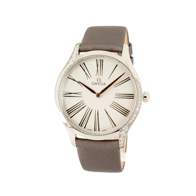 Pre-owned Omega De Ville Tresor Silver Roman Dial