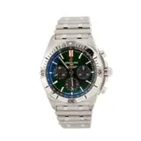 Pre-owned Men's Breitling Chronomat B01 42 Stainless Steel Green Dial, timing bezel