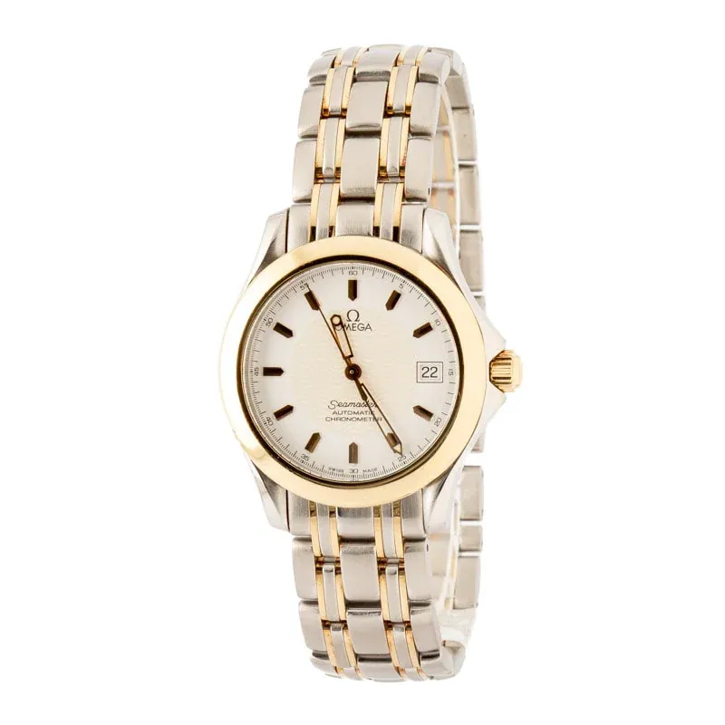 Pre-owned Omega Seamaster Steel & Gold, white dial