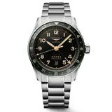 Longines Spirit Zulu Time L3.812.4.63.6, 42 mm stainless steel case, black dial