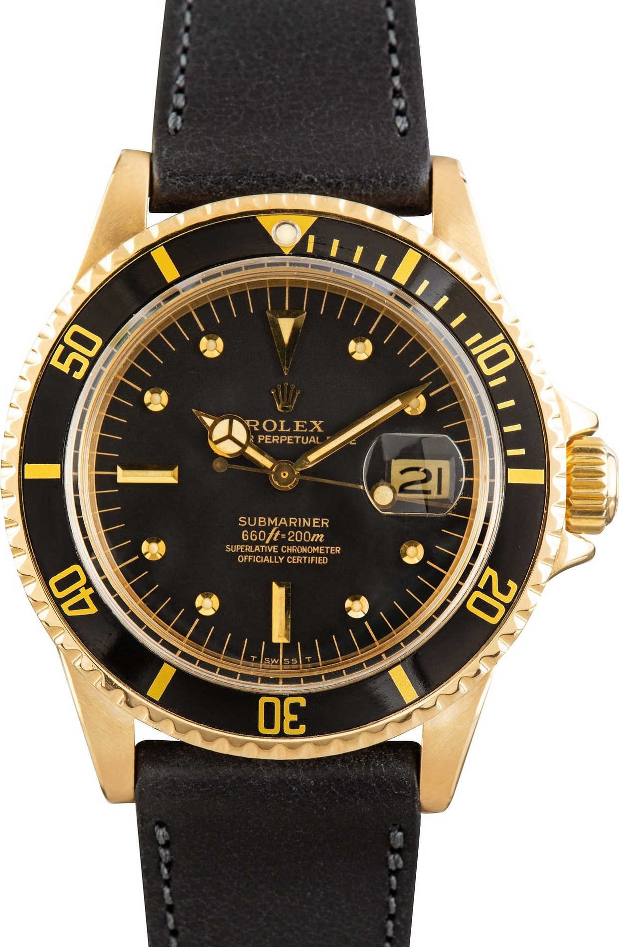 Vintage Rolex Submariner Ref 1680 Yellow Gold