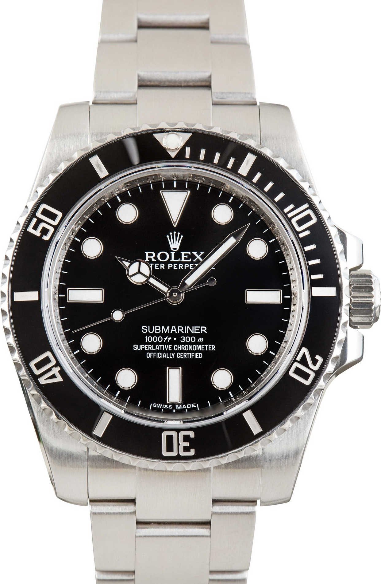 Used Black Dial Rolex Submariner Ref 114060 Stainless Steel