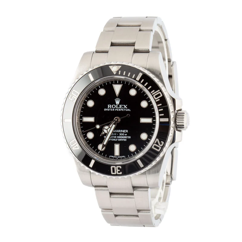 Used Black Dial Rolex Submariner Ref 114060 Stainless Steel