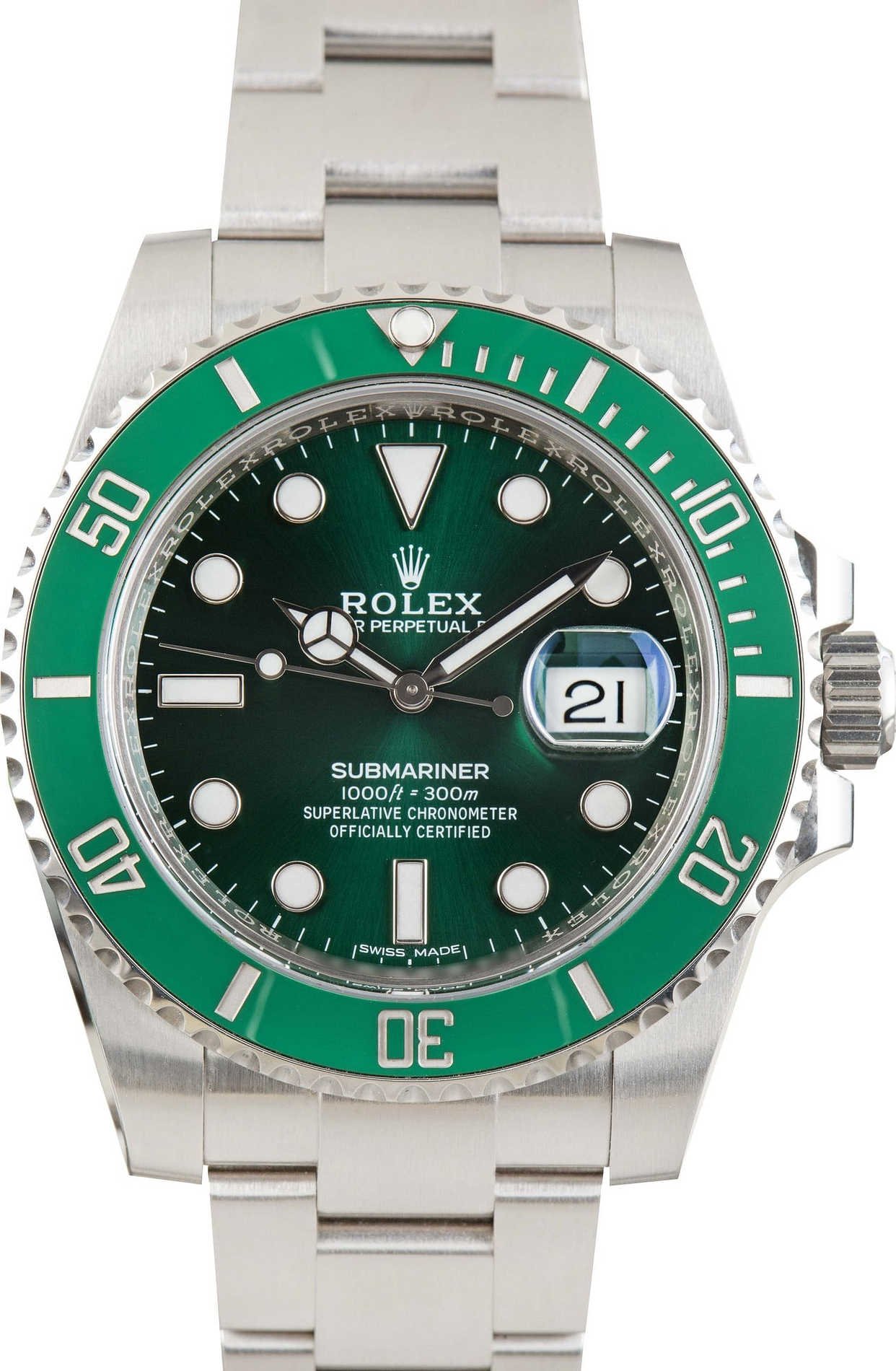 Used Hulk Rolex Submariner Green Dial 116610LV