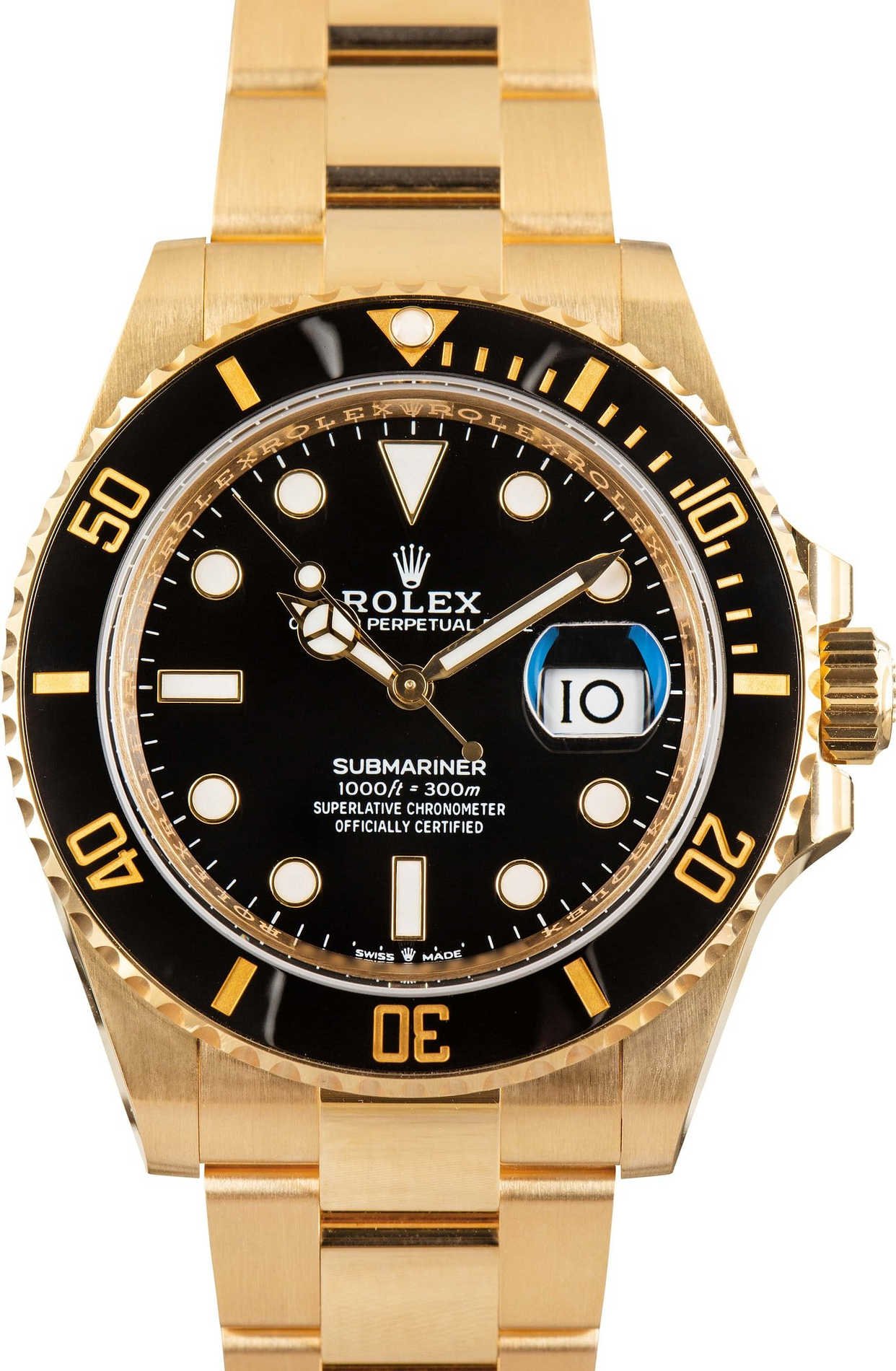 Rolex Submariner 18k Yellow Gold Ref 126618 Black Dial