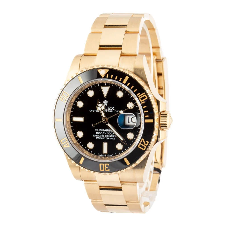 Rolex Submariner 18k Yellow Gold Ref 126618 Black Dial