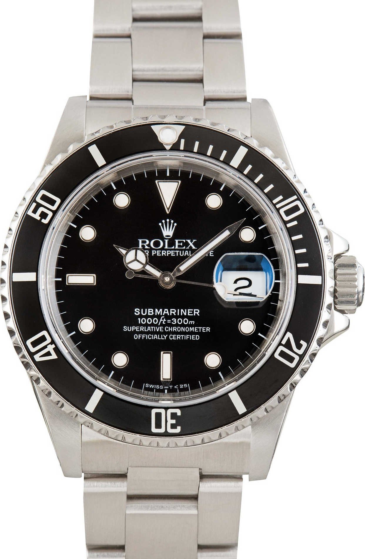 Pre-owned Rolex Submariner 16610 Black Dial