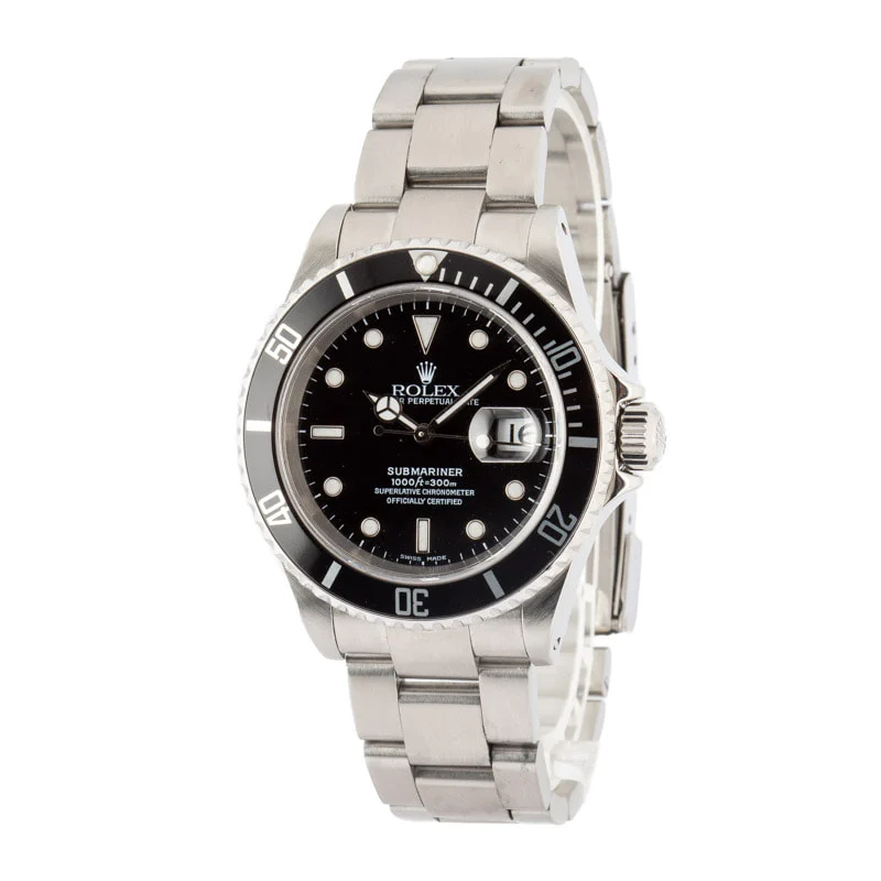 Pre-owned Rolex Submariner Black Dial 16610
