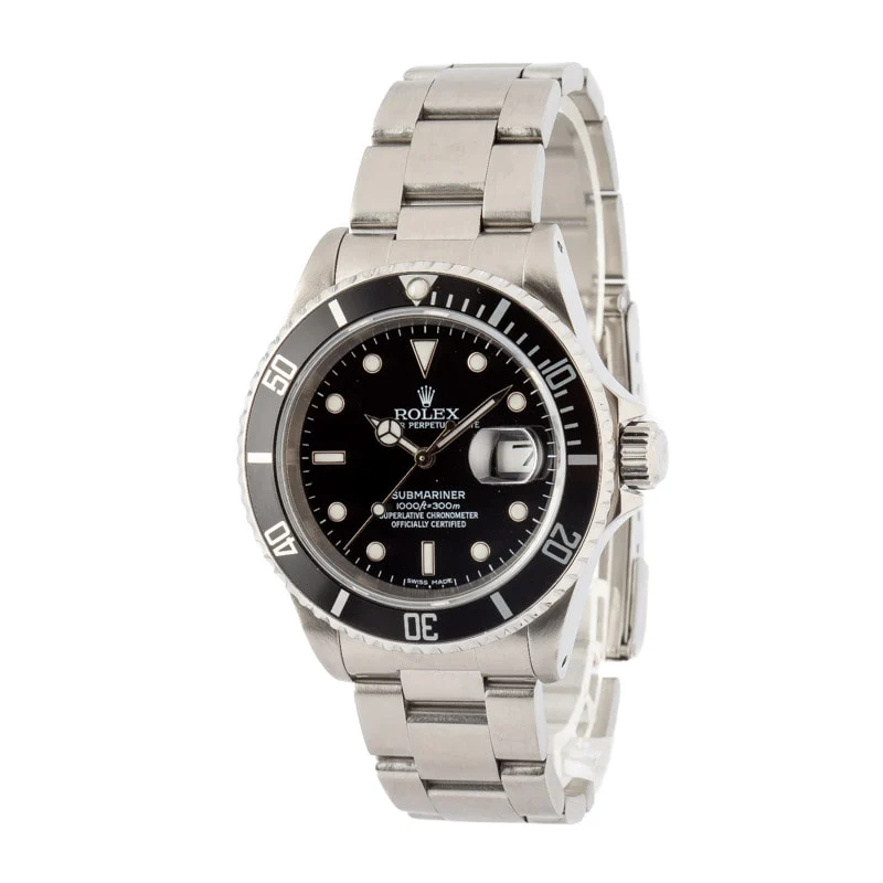 Used Rolex Submariner 16610 Steel Black Dial