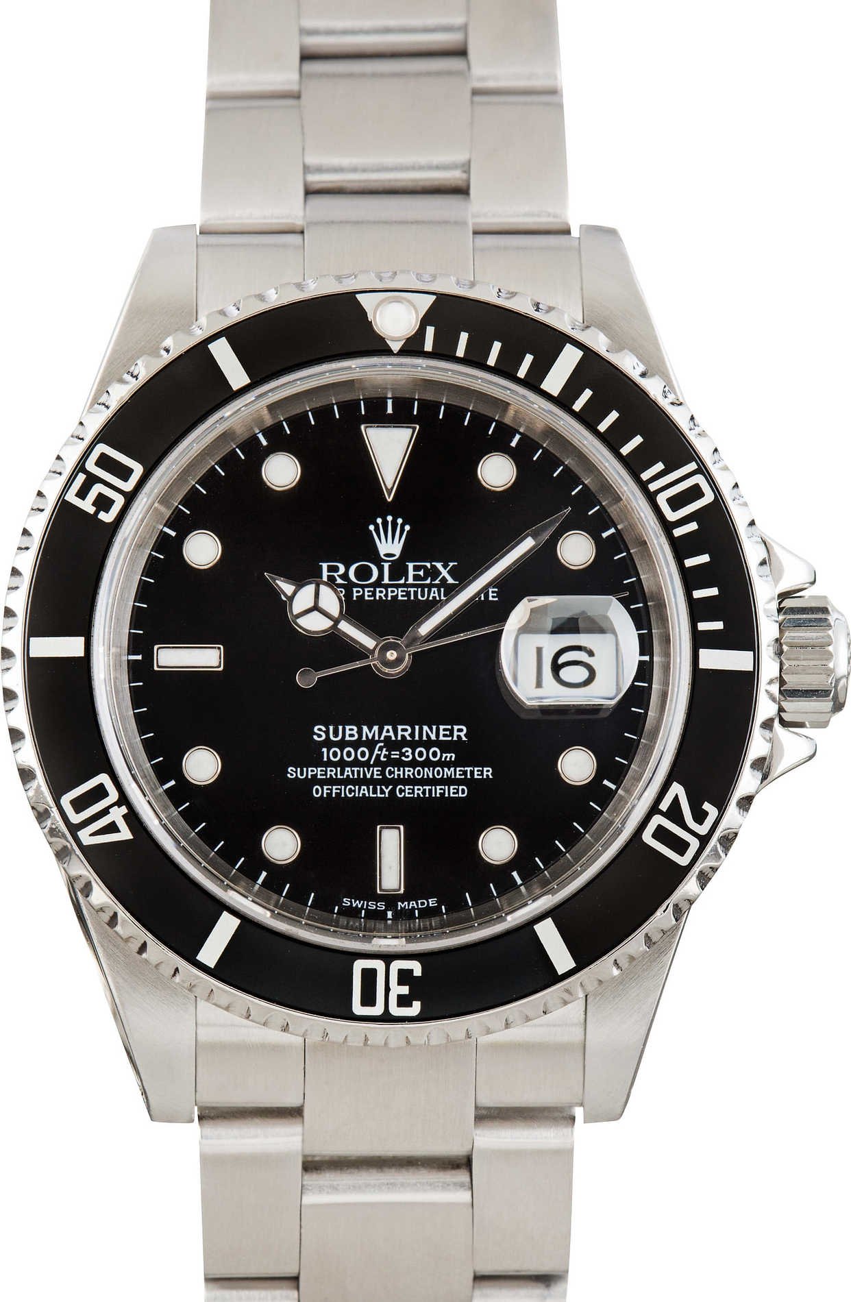 Pre-owned Rolex Submariner Black Dial 16610