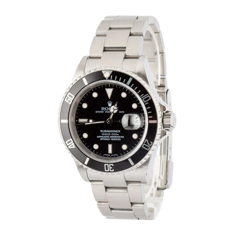 Pre-owned Rolex 16610 Submariner Black Dial