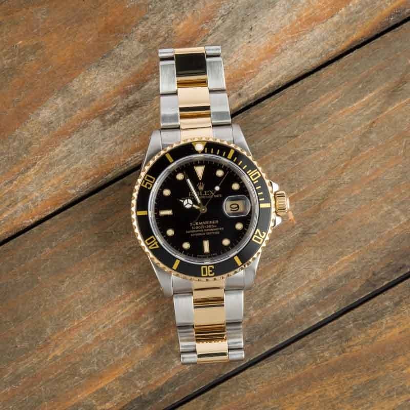 Pre-owned Rolex Submariner 16613 Steel & 18k Yellow Gold