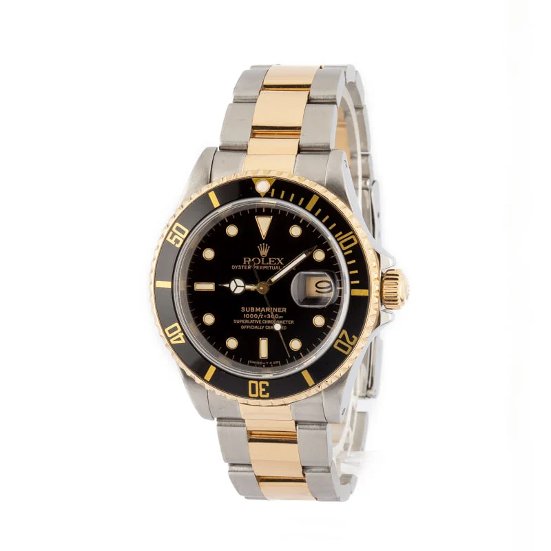 Pre-owned Rolex Submariner 16613 Steel & 18k Yellow Gold