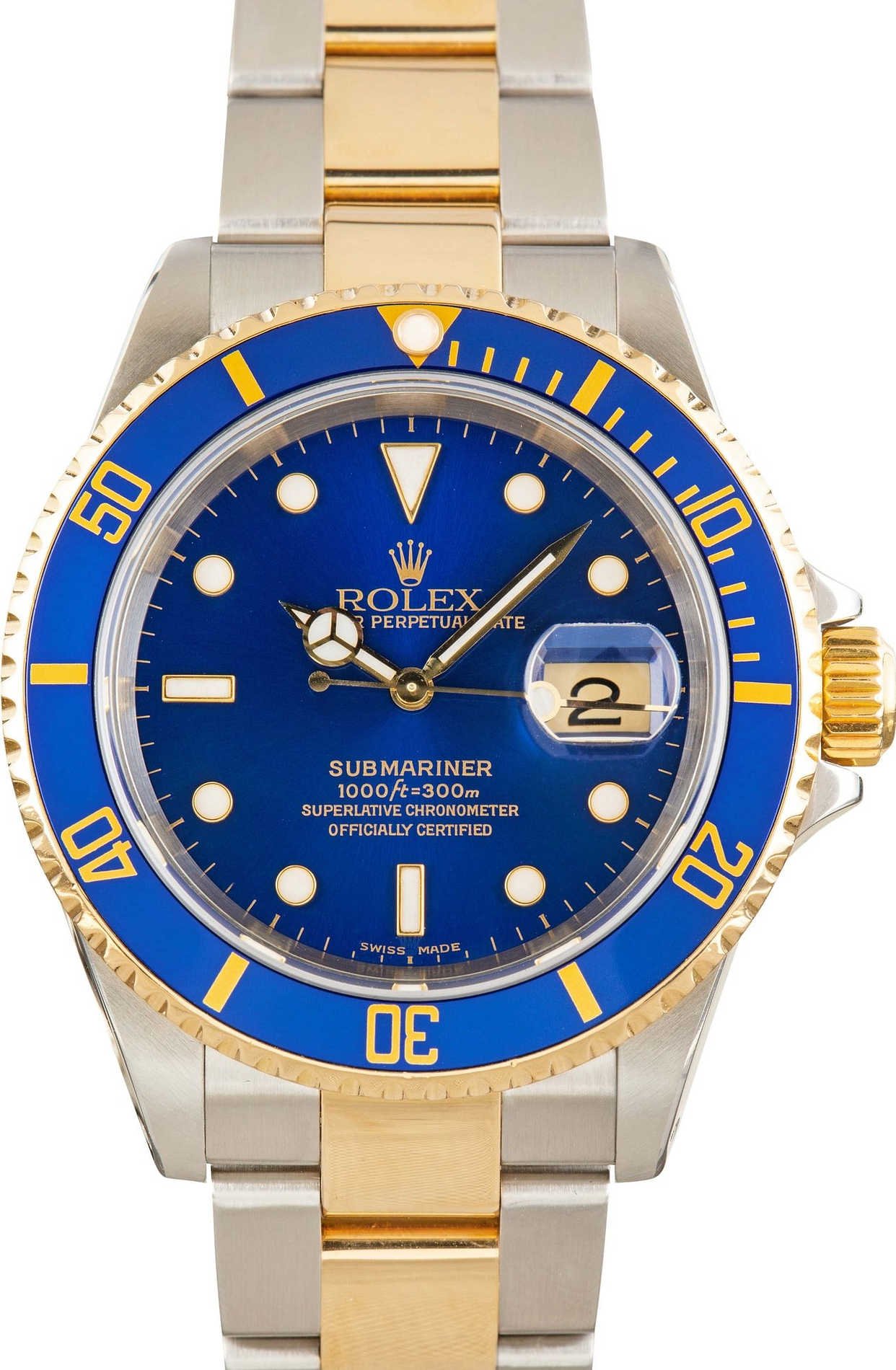 Pre-owned Rolex Submariner Steel & Gold 16613 Bluesy