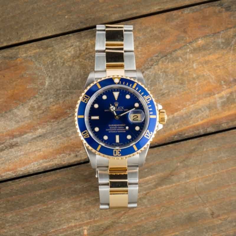 Pre-owned Rolex Submariner Steel & Gold 16613 Bluesy