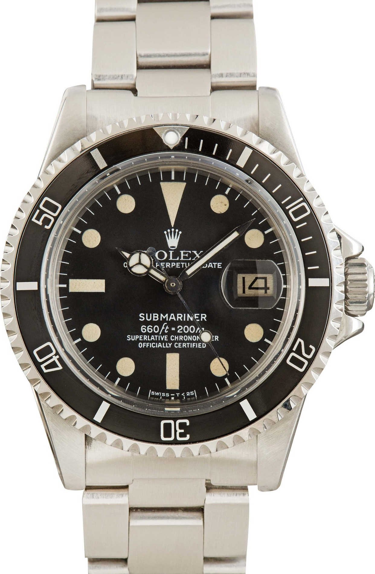 Vintage Rolex White Submariner 1680 Stainless Steel