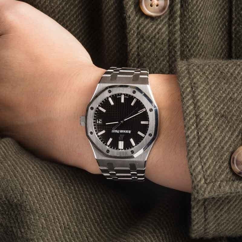 Pre-owned Audemars Piguet Royal Oak Selfwinding Black Dial
