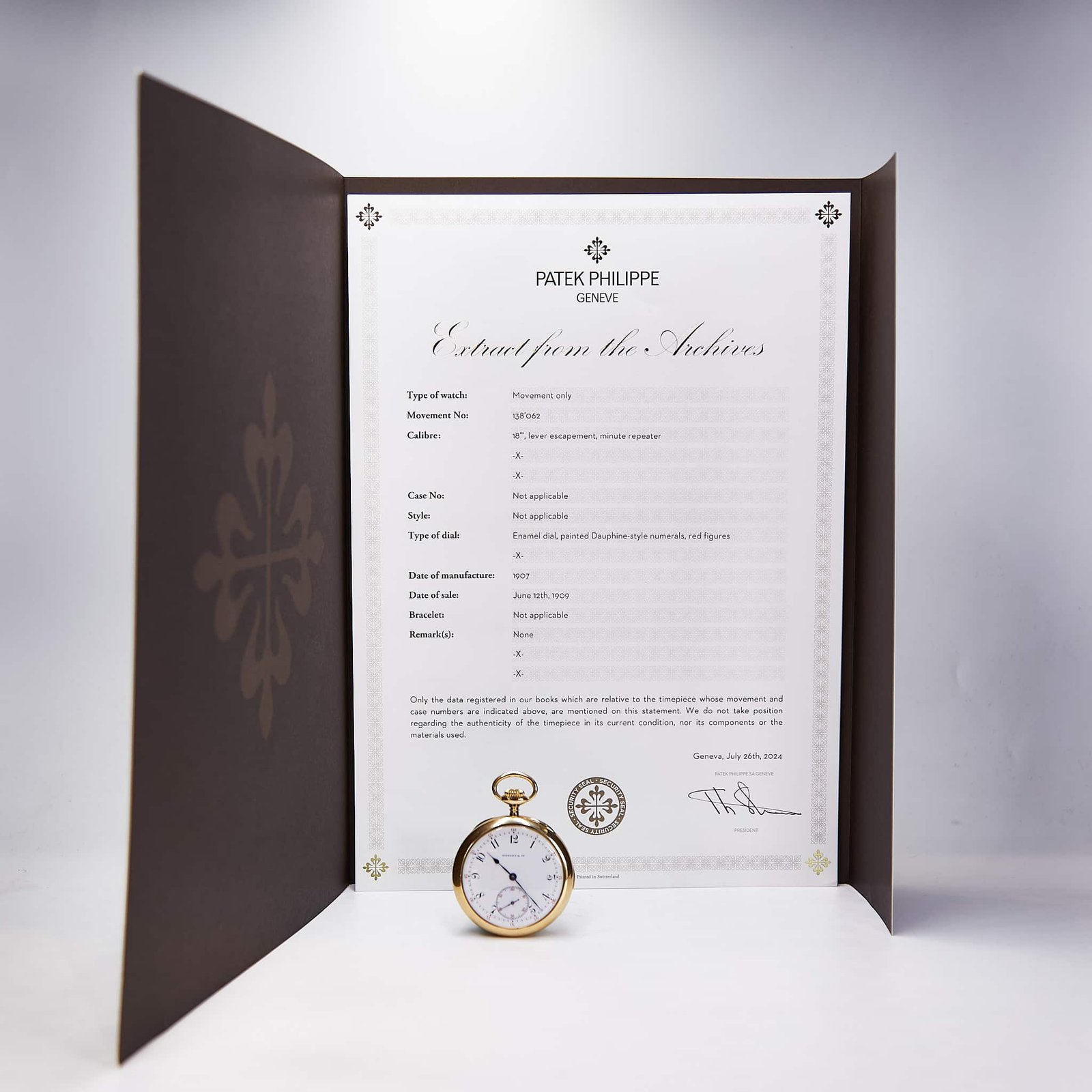 Patek Philippe by Tiffany Minute Repeater Pocket Watch