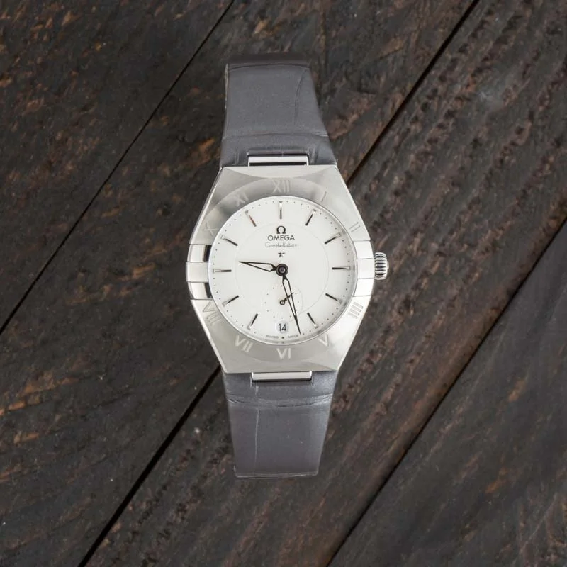 Omega Constellation Steel on Leather Silver Dial