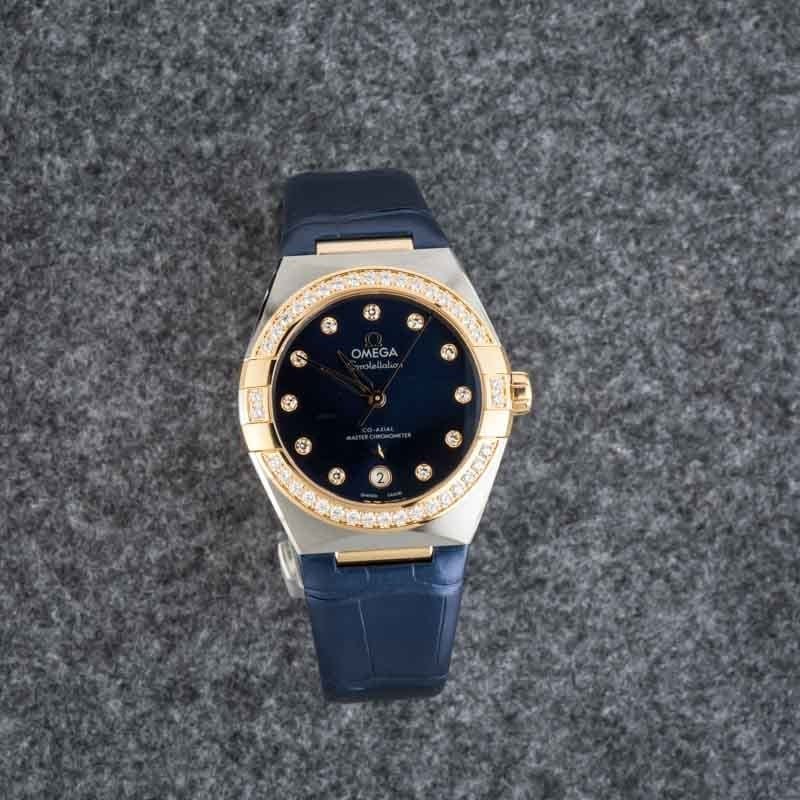 Omega Constellation Two Tone Blue Diamond Dial