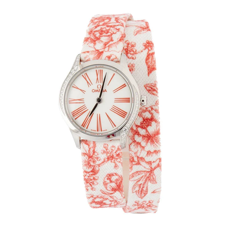 Omega De Ville Mini Tresor Steel on Red Toile de Jouy