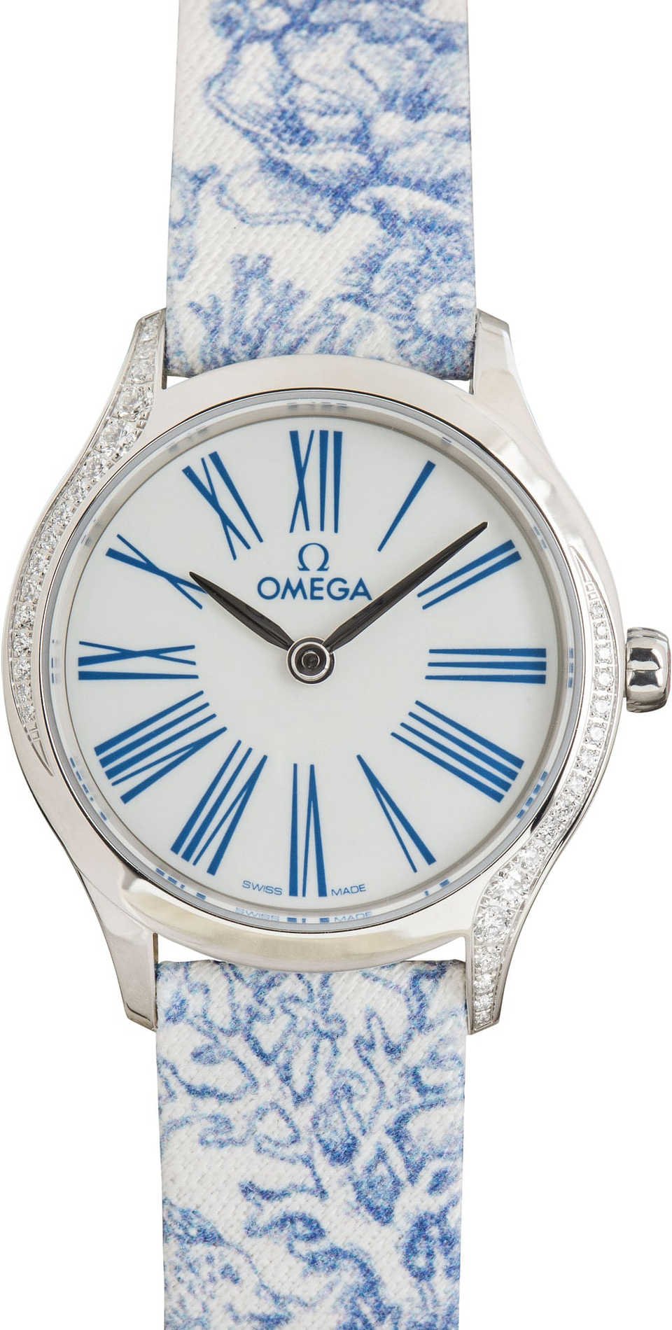Omega De Ville Mini Tresor Steel on Blue Toile de Jouy