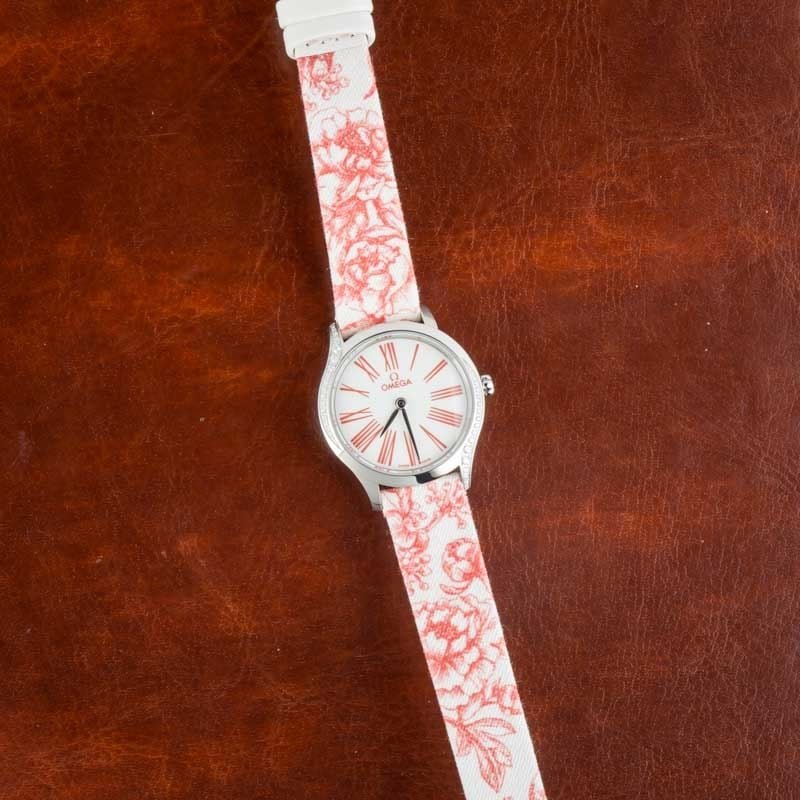 Omega De Ville Mini Tresor Steel on Red Toile de Jouy