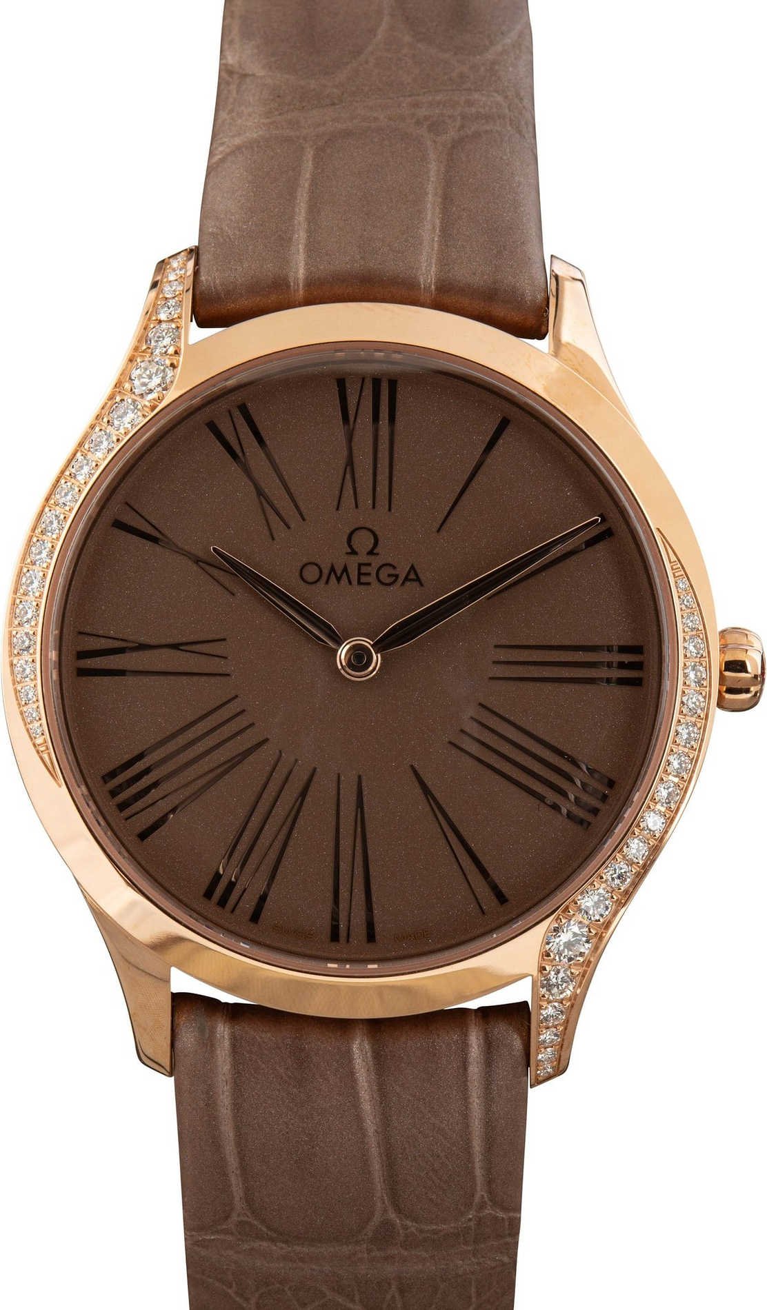 Omega De Ville Tresor Sedna Gold Brown Roman Dial