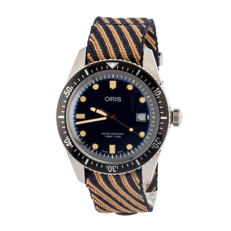 Oris Blue Dial Divers Sixty-Five Stainless Steel on Textile Strap