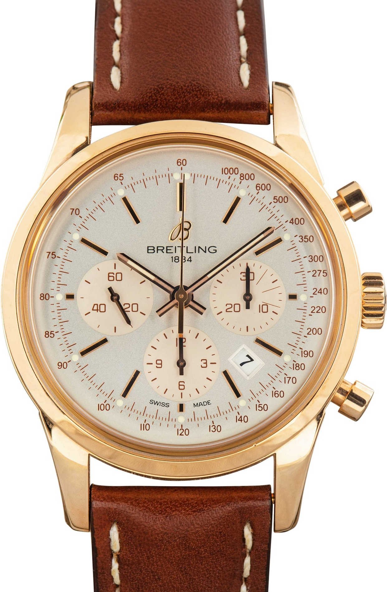 Pre-owned Breitling Transocean Chronograph RB0152 Rose Gold