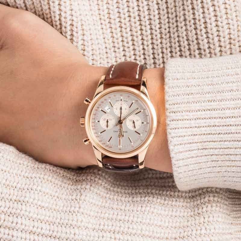 Pre-owned Breitling Transocean Chronograph RB0152 Rose Gold