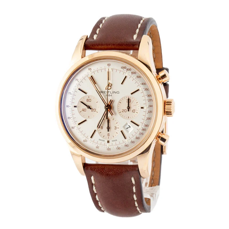 Pre-owned Breitling Transocean Chronograph RB0152 Rose Gold