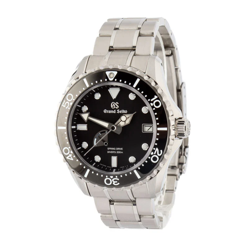 Pre-owned Steel Grand Seiko Sport Collection SBGA461 Black Dial