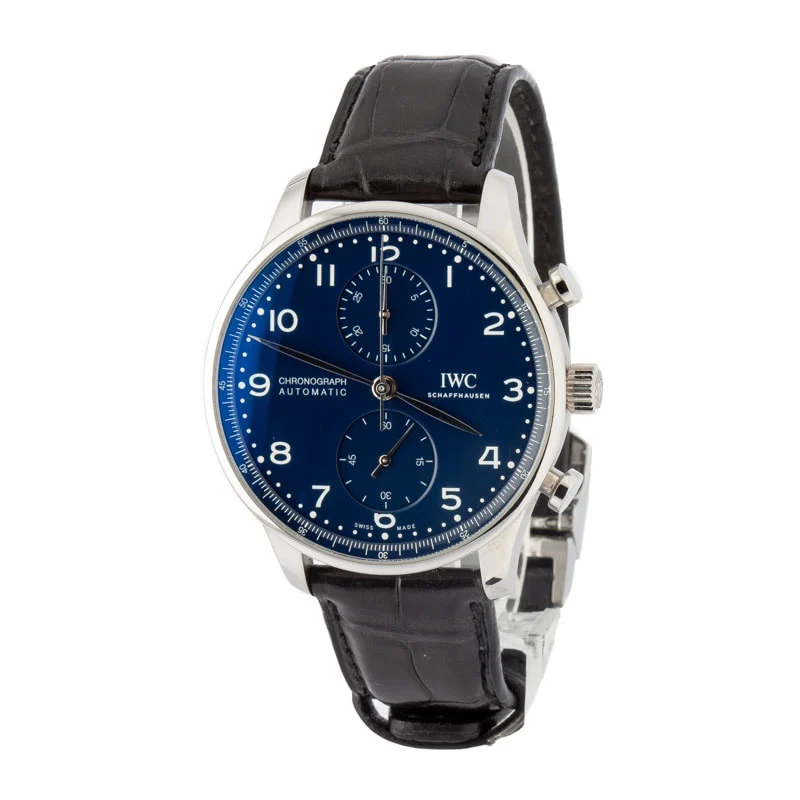 Used IWC Portugieser Chronograph Edition "150 Years" IW371601 Blue Dial