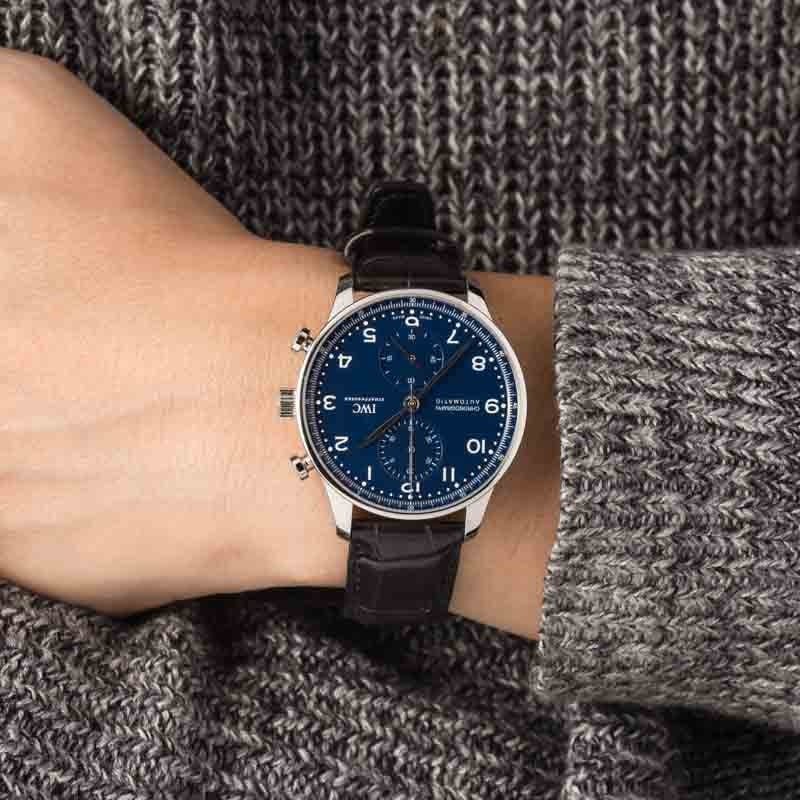 Used IWC Portugieser Chronograph Edition "150 Years" IW371601 Blue Dial