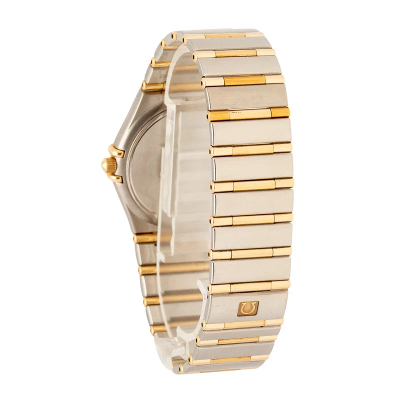 Used Two Tone Omega Constellation Silver Textured Dial