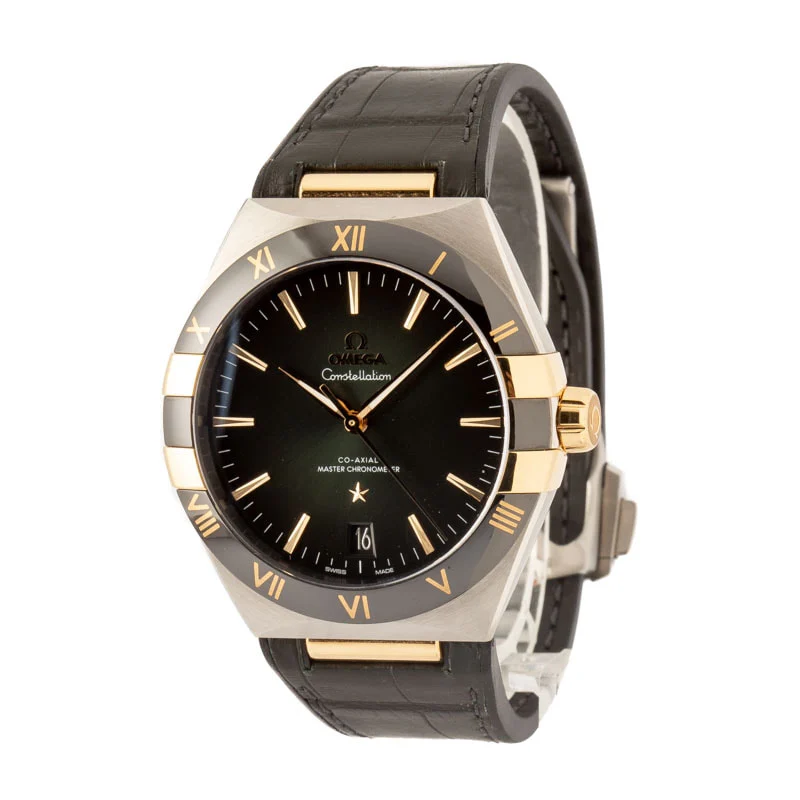 Omega Constellation Steel & Yellow Gold Green Dial