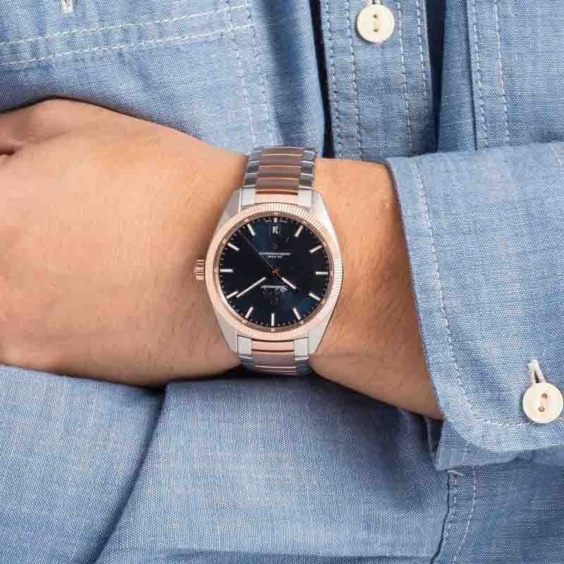 Omega Constellation Globemaster Blue Dial Steel & Sedna Gold