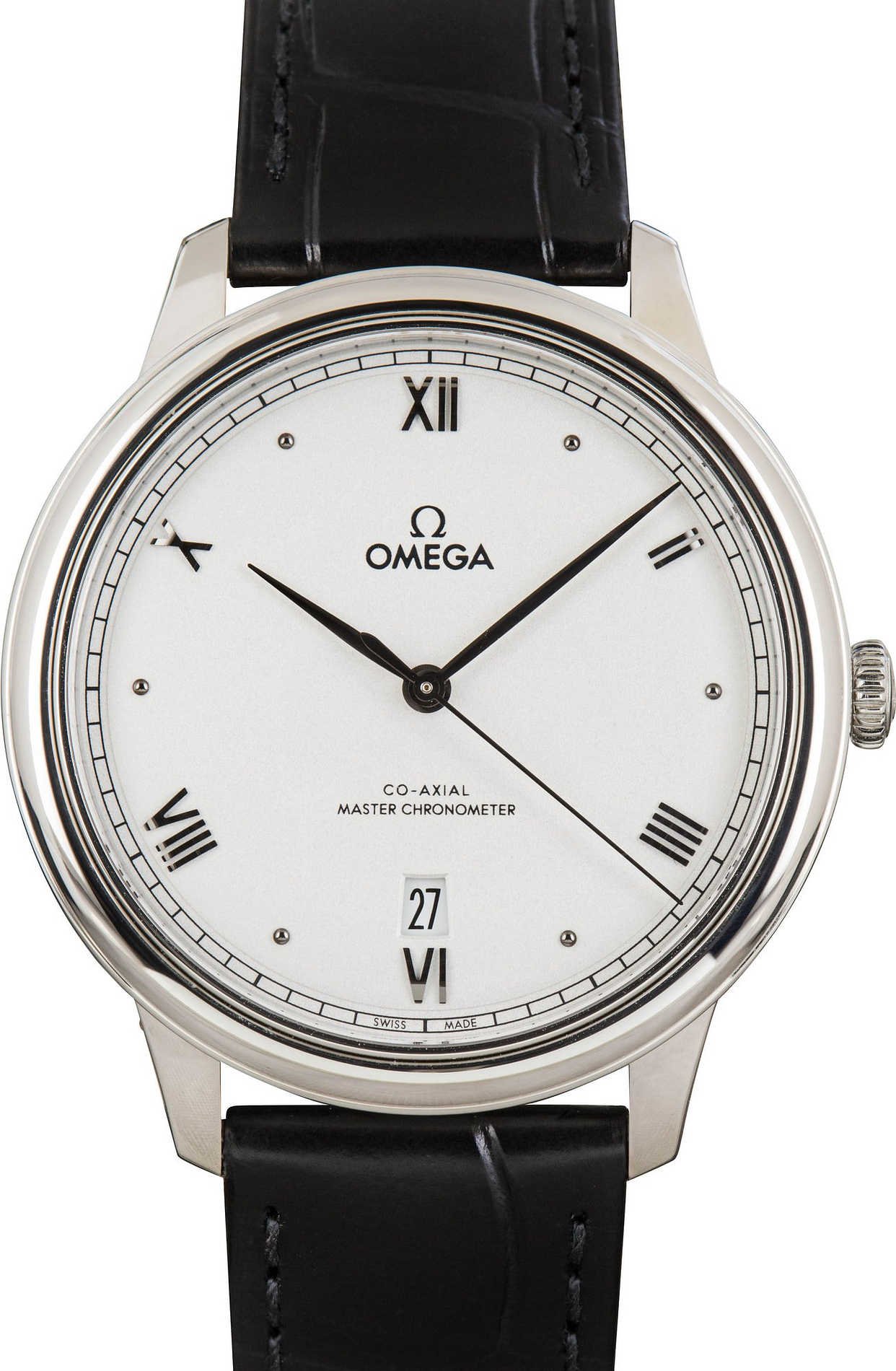 Used Steel Omega De Ville Prestige Silver Roman Dial