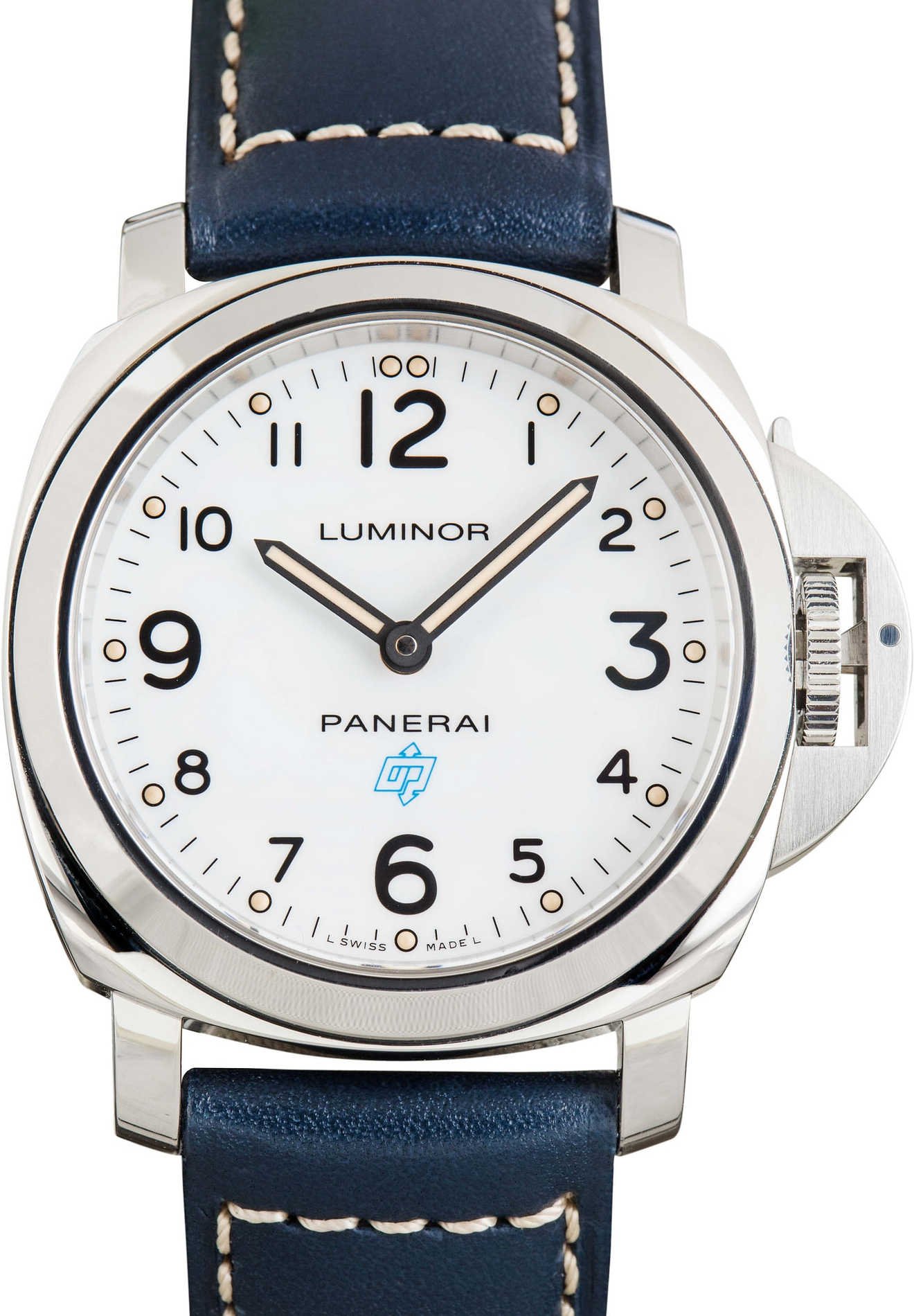 Pre-owned Panerai Luminor Base Logo PAM00630 White Dial