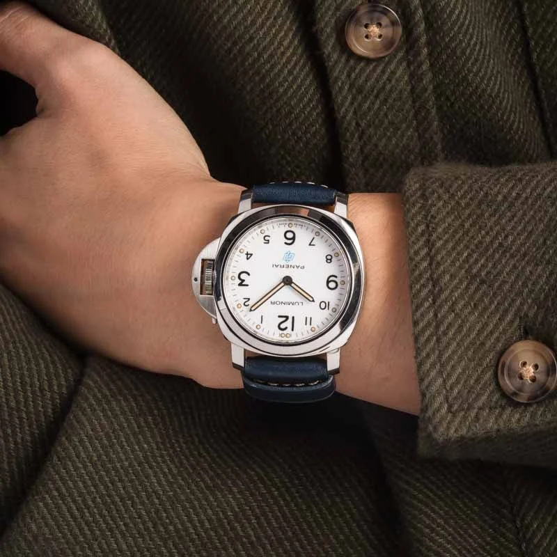 Pre-owned Panerai Luminor Base Logo PAM00630 White Dial